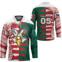 Custom USA And Mexico Football Hockey Jersey Split Flag Golden Trophy Grunge