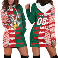 Custom USA And Mexico Football Hoodie Dress Split Flag Golden Trophy Grunge