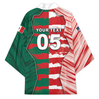 Custom USA And Mexico Football Kimono Split Flag Golden Trophy Grunge
