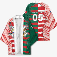 Custom USA And Mexico Football Kimono Split Flag Golden Trophy Grunge