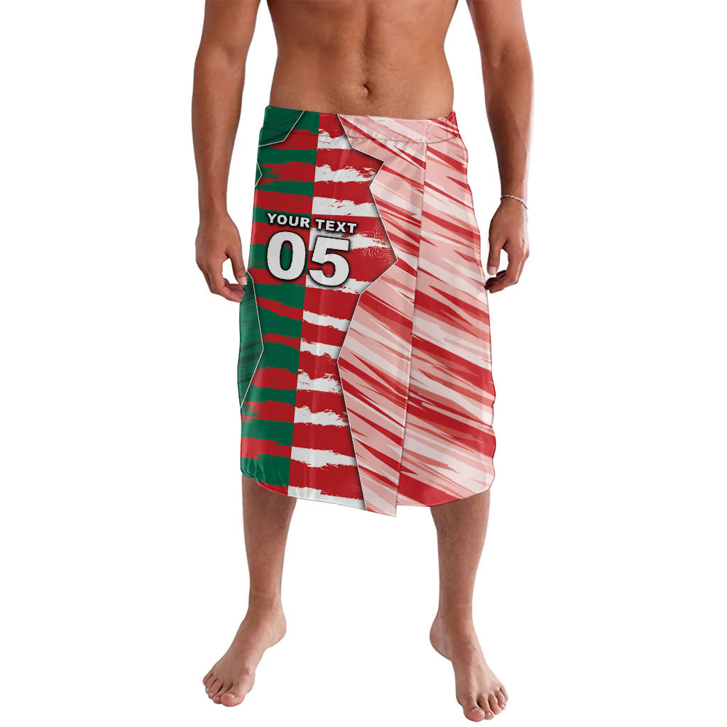 Custom USA And Mexico Football Lavalava Split Flag Golden Trophy Grunge