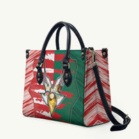 USA And Mexico Football Leather Bag Split Flag Golden Trophy Grunge