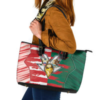USA And Mexico Football Leather Tote Bag Split Flag Golden Trophy Grunge