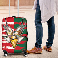 USA And Mexico Football Luggage Cover Split Flag Golden Trophy Grunge