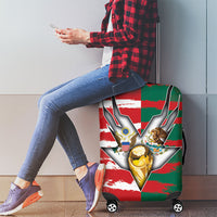 USA And Mexico Football Luggage Cover Split Flag Golden Trophy Grunge