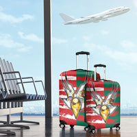 USA And Mexico Football Luggage Cover Split Flag Golden Trophy Grunge