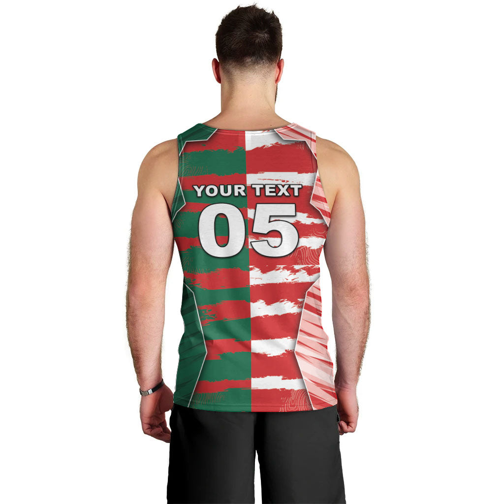 Custom USA And Mexico Football Men Tank Top Split Flag Golden Trophy Grunge