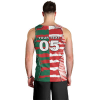 Custom USA And Mexico Football Men Tank Top Split Flag Golden Trophy Grunge