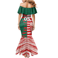 Custom USA And Mexico Football Mermaid Dress Split Flag Golden Trophy Grunge