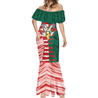 Custom USA And Mexico Football Mermaid Dress Split Flag Golden Trophy Grunge