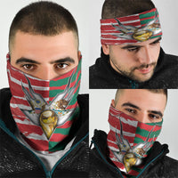 USA And Mexico Football Neck Gaiter Split Flag Golden Trophy Grunge