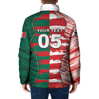 Custom USA And Mexico Football Padded Jacket Split Flag Golden Trophy Grunge