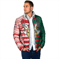 Custom USA And Mexico Football Padded Jacket Split Flag Golden Trophy Grunge