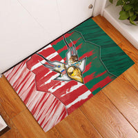 USA And Mexico Football Rubber Doormat Split Flag Golden Trophy Grunge