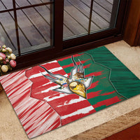 USA And Mexico Football Rubber Doormat Split Flag Golden Trophy Grunge