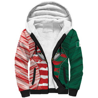 Custom USA And Mexico Football Sherpa Hoodie Split Flag Golden Trophy Grunge