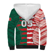 Custom USA And Mexico Football Sherpa Hoodie Split Flag Golden Trophy Grunge