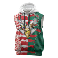Custom USA And Mexico Football Sleeveless Hoodie Split Flag Golden Trophy Grunge