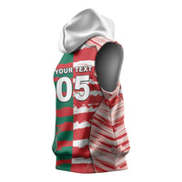 Custom USA And Mexico Football Sleeveless Hoodie Split Flag Golden Trophy Grunge