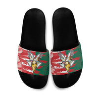 USA And Mexico Football Slide Sandals Split Flag Golden Trophy Grunge