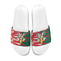 USA And Mexico Football Slide Sandals Split Flag Golden Trophy Grunge