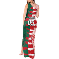 Custom USA And Mexico Football Tank Maxi Dress Split Flag Golden Trophy Grunge