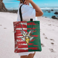 USA And Mexico Football Tote Bag Split Flag Golden Trophy Grunge
