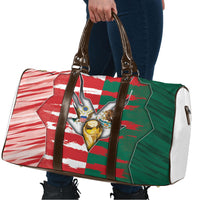 USA And Mexico Football Travel Bag Split Flag Golden Trophy Grunge