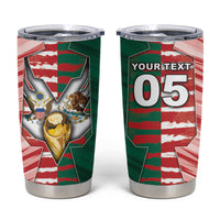 Custom USA And Mexico Football Tumbler Cup Split Flag Golden Trophy Grunge
