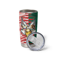 Custom USA And Mexico Football Tumbler Cup Split Flag Golden Trophy Grunge