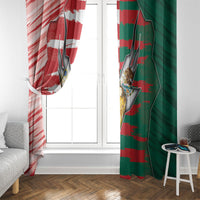 USA And Mexico Football Window Curtain Split Flag Golden Trophy Grunge
