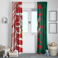 USA And Mexico Football Window Curtain Split Flag Golden Trophy Grunge