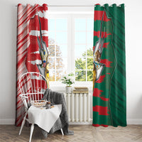 USA And Mexico Football Window Curtain Split Flag Golden Trophy Grunge