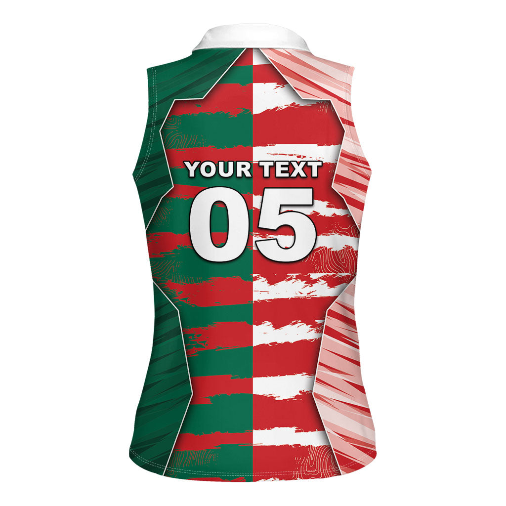 Custom USA And Mexico Football Women Sleeveless Polo Shirt Split Flag Golden Trophy Grunge