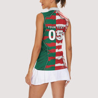 Custom USA And Mexico Football Women Sleeveless Polo Shirt Split Flag Golden Trophy Grunge