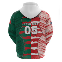 Custom USA And Mexico Football Zip Hoodie Split Flag Golden Trophy Grunge