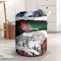 Afghanistan Laundry Basket Snow Leopard With Flag Ripped Style