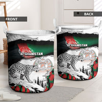 Afghanistan Laundry Basket Snow Leopard With Flag Ripped Style