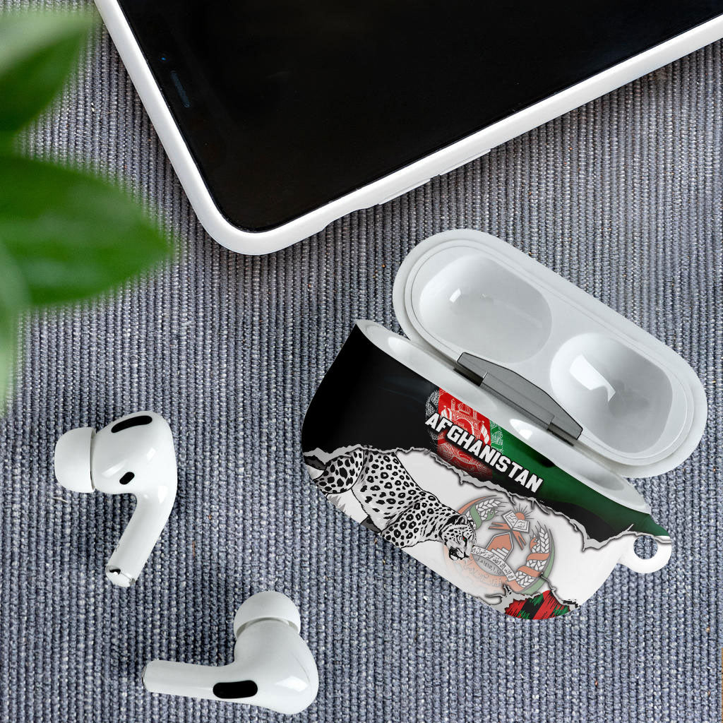 Afghanistan AirPods Case Snow Leopard With Flag Ripped Style
