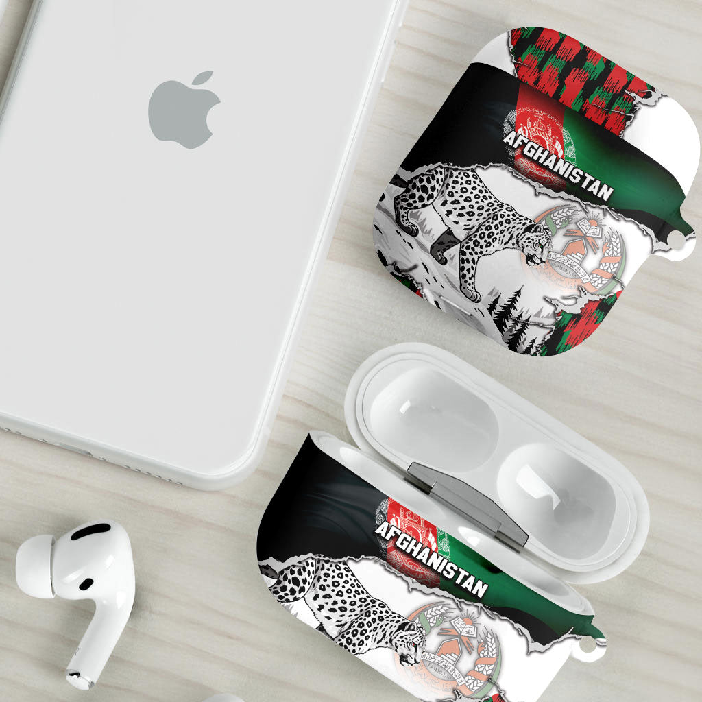 Afghanistan AirPods Case Snow Leopard With Flag Ripped Style