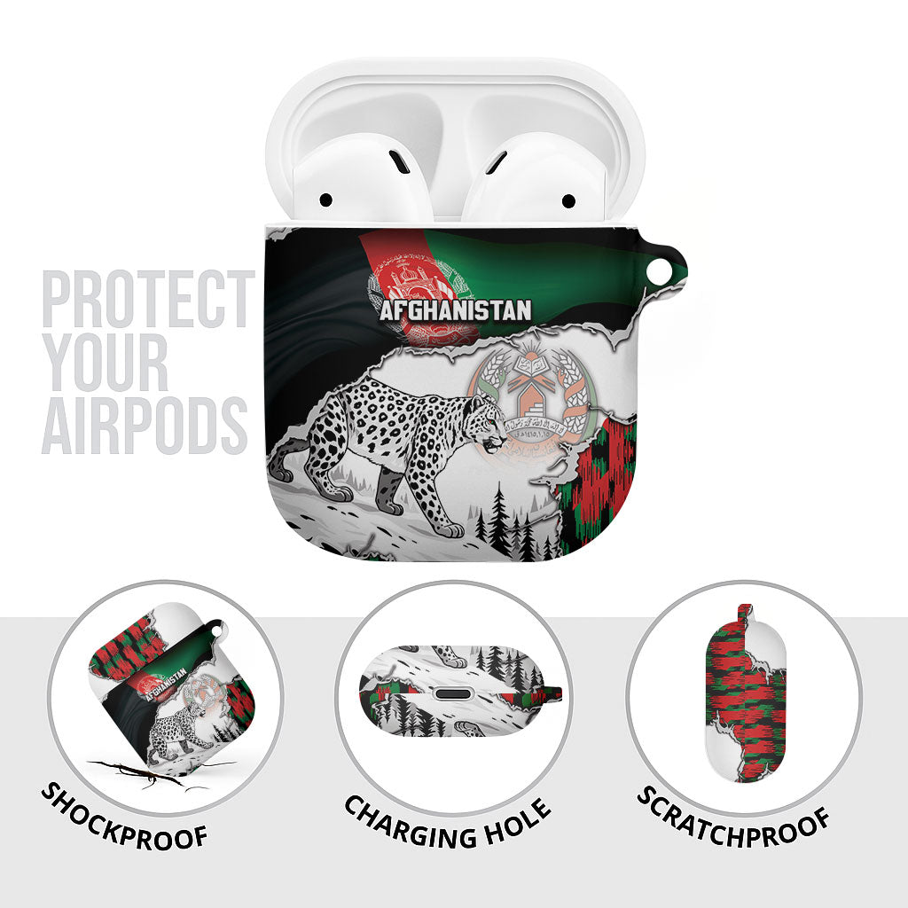 Afghanistan AirPods Case Snow Leopard With Flag Ripped Style