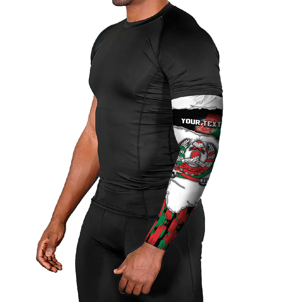 Personalized Afghanistan Arm Sleeves Snow Leopard With Flag Ripped Style