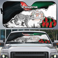 Afghanistan Auto Sun Shade Snow Leopard With Flag Ripped Style