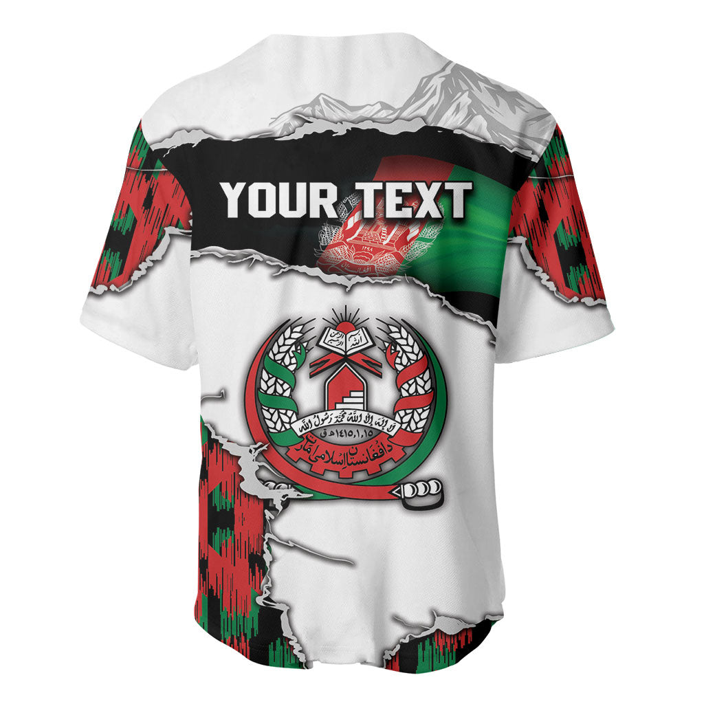 Personalized Afghanistan Baseball Jersey Snow Leopard With Flag Ripped Style