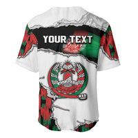 Personalized Afghanistan Baseball Jersey Snow Leopard With Flag Ripped Style