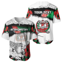 Personalized Afghanistan Baseball Jersey Snow Leopard With Flag Ripped Style