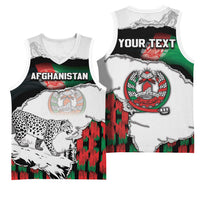 Personalized Afghanistan Basketball Jersey Snow Leopard With Flag Ripped Style