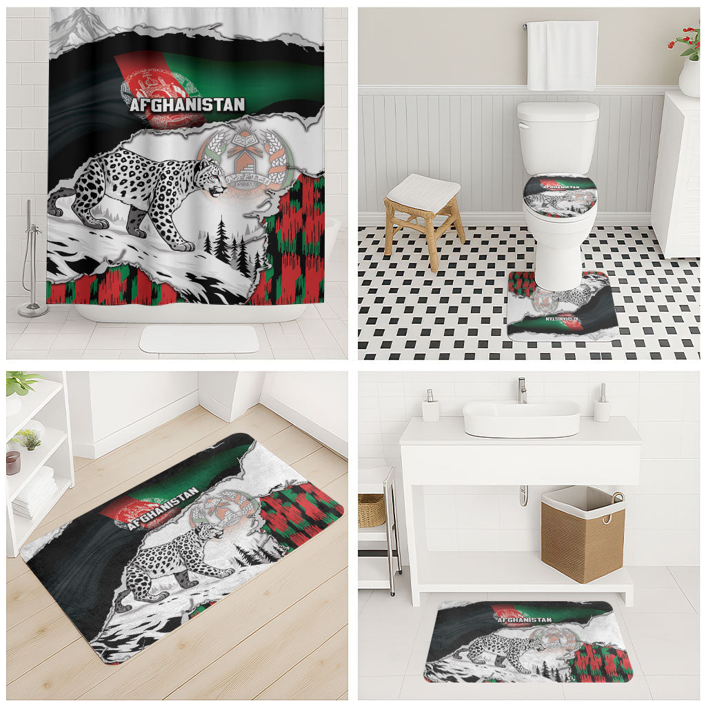 Afghanistan Bathroom Set Snow Leopard With Flag Ripped Style