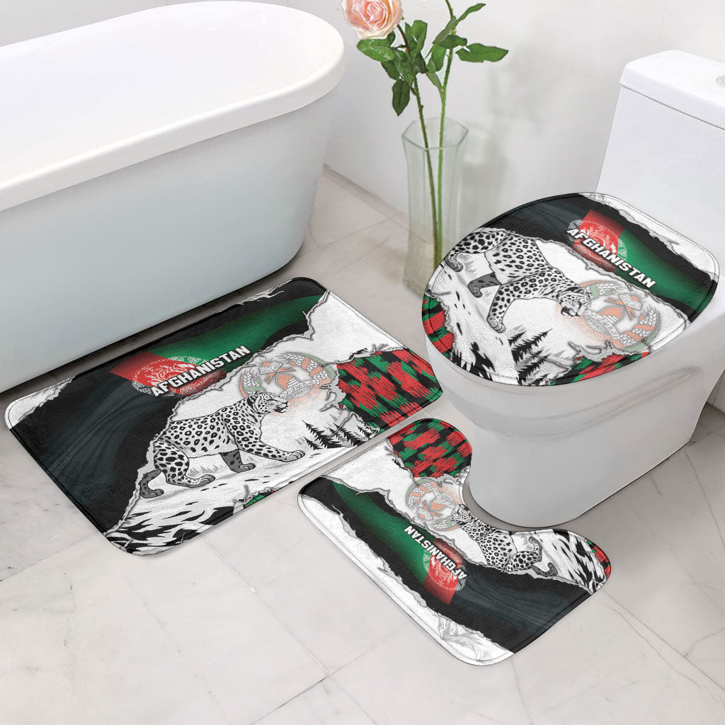 Afghanistan Bathroom Set Snow Leopard With Flag Ripped Style