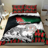 Afghanistan Bedding Set Snow Leopard With Flag Ripped Style